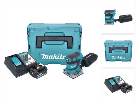 Makita DBO 484 RF1J Akumulatorowa szlifierka oscylacyjna 18 V 112 x 102 mm + 1x akumulator 3,0 Ah + ładowarka + Makpac