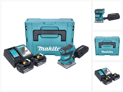 Makita DBO 484 RMJ ponceuse orbitale sans fil 18 V 112 x 102 mm + 2x batterie 4,0 Ah + chargeur + Makpac