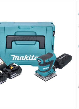 Ponceuse orbitale sur batterie Makita DBO 484 RTJ 18 V 112 x 102 mm + 2x batteries 5,0 Ah + chargeur + Makpac