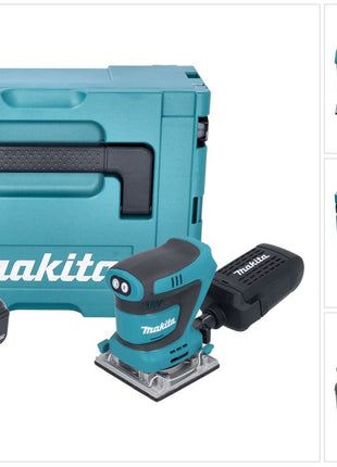 Makita DBO 484 G1J Akku Schwingschleifer 18 V 112 x 102 mm + 1x Akku 6,0 Ah + Makpac - ohne Ladegerät