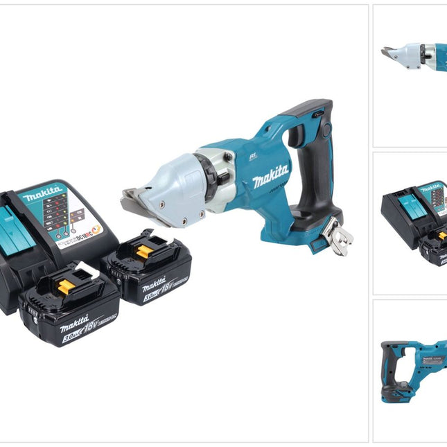 Makita DJS 200 RF Akku Blechschere 18 V 2,0 mm Brushless + 2x Akku 3,0 Ah + Ladegerät