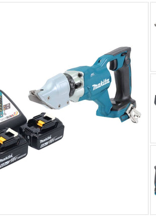 Makita DJS 200 RG Akku Blechschere 18 V 2,0 mm Brushless + 2x Akku 6,0 Ah + Ladegerät