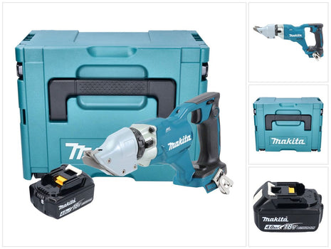 Makita DJS 200 M1J Akku Blechschere 18 V 2,0 mm Brushless + 1x Akku 4,0 Ah + Makpac - ohne Ladegerät