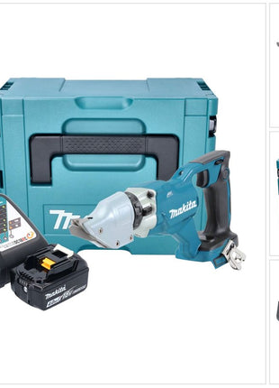 Makita DJS 200 RM1J Akku Blechschere 18 V 2,0 mm Brushless + 1x Akku 4,0 Ah + Ladegerät + Makpac