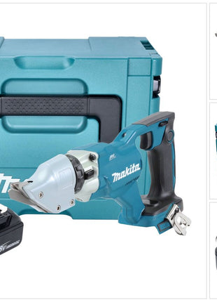 Makita DJS 200 T1J Akku Blechschere 18 V 2,0 mm Brushless + 1x Akku 5,0 Ah + Makpac - ohne Ladegerät