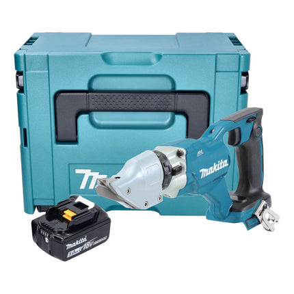 Makita DJS 200 T1J Akku Blechschere 18 V 2,0 mm Brushless + 1x Akku 5,0 Ah + Makpac - ohne Ladegerät