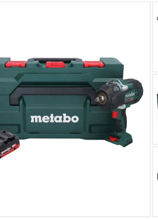 Metabo SSW 18 LTX 1450 BL Atornillador de impacto a batería 18 V 1450 Nm sin escobillas + 1x batería 4,0 Ah + cargador + metaBOX