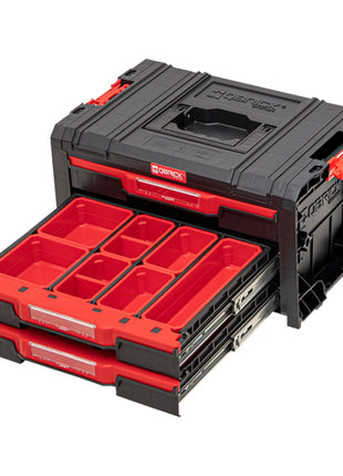 Qbrick System PRO Drawer 3 Toolbox 2.0 Expert stapelbar 450 x 310 x 244 mm 3x 4,5 l IP54 mit drei Schubläden 21 Inlays