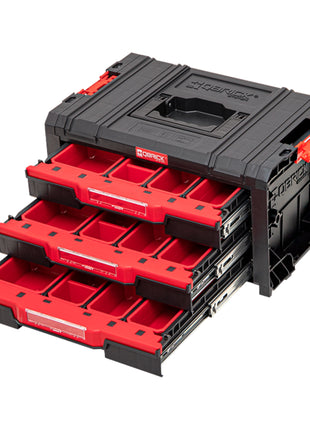 Qbrick System PRO Drawer 3 Toolbox 2.0 Expert stapelbar 450 x 310 x 244 mm 3x 4,5 l IP54 mit drei Schubläden 21 Inlays