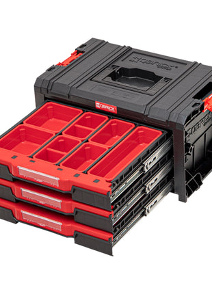 Qbrick System PRO Drawer 3 Toolbox 2.0 Expert stapelbar 450 x 310 x 244 mm 3x 4,5 l IP54 mit drei Schubläden 21 Inlays