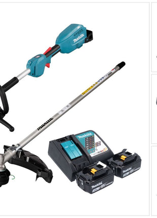 Makita DUX 18 RF2X1 Akku Multifunktionsantrieb 18 V Brushless + 2x Akku 3,0 Ah + Ladegerät