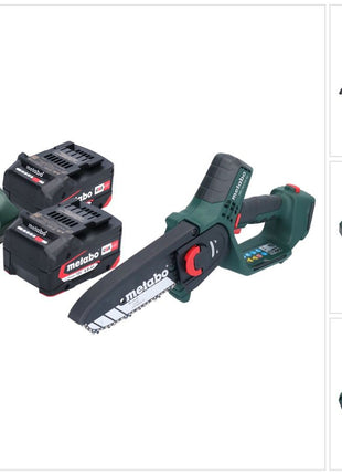 Metabo MS 18 LTX 15 sierra para madera a batería 18 V 15 cm 5 m/s + 2x batería 4,0 Ah + cargador