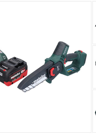 Scie à bois à batterie Metabo MS 18 LTX 15 18 V 15 cm 5 m/s + 1x batterie 5,5 Ah + chargeur