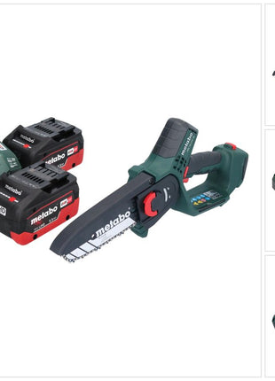 Scie à bois à batterie Metabo MS 18 LTX 15 18 V 15 cm 5 m/s + 2x batterie 5,5 Ah + chargeur