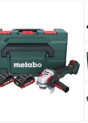 Metabo WVB 18 LTX BL 15-125 Amoladora angular de batería Quick 18 V 125 mm sin escobillas + 2x batería 4,0 Ah + cargador + metaBOX