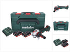 Metabo WVB 18 LTX BL 15-125 Amoladora angular de batería Quick 18 V 125 mm sin escobillas + 2x batería 4,0 Ah + cargador + metaBOX