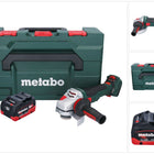 Metabo WVB 18 LTX BL 15-125 Quick Akku Winkelschleifer 18 V 125 mm Brushless + 1x Akku 5,5 Ah + metaBOX - ohne Ladegerät