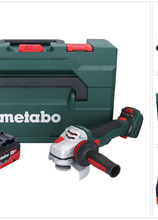 Metabo WVB 18 LTX BL 15-125 Amoladora angular de batería Quick 18 V 125 mm sin escobillas + 1x batería 5,5 Ah + metaBOX - sin cargador