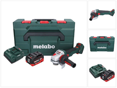 Metabo WVB 18 LTX BL 15-125 Amoladora angular de batería Quick 18 V 125 mm sin escobillas + 1x batería 10,0 Ah + cargador + metaBOX