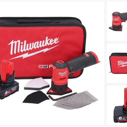 Milwaukee M12 FDSS-601B Akku Punktschleifer 12 V 88,8 x 63,5 mm + 1x Akku 6,0 Ah - ohne Ladegerät
