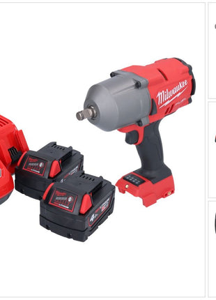 Clé à chocs sans fil Milwaukee M18 FHIWF12-402 18 V 1356 Nm 1/2" brushless + 2x batteries 4,0 Ah + chargeur