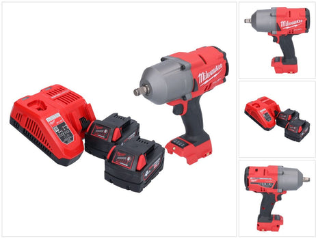 Milwaukee M18 FHIWF12-402 Akumulatorowy klucz udarowy 18 V 1356 Nm 1/2" bezszczotkowy + 2x akumulator 4,0 Ah + ładowarka