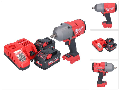 Milwaukee M18 FHIWF12-552 Akumulatorowy klucz udarowy 18 V 1356 Nm 1/2" bezszczotkowy + 2x akumulator 5,5 Ah + ładowarka