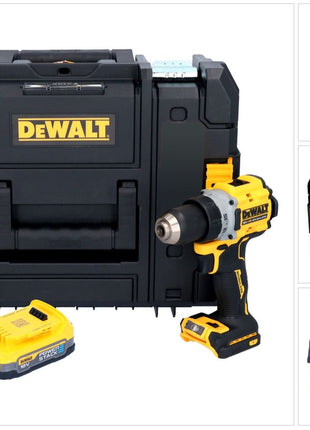 Perceuse-visseuse sans fil DeWalt DCD 800 NT 18 V 90 Nm sans balais + 1x batterie 1,7 Ah + TSTAK - sans chargeur