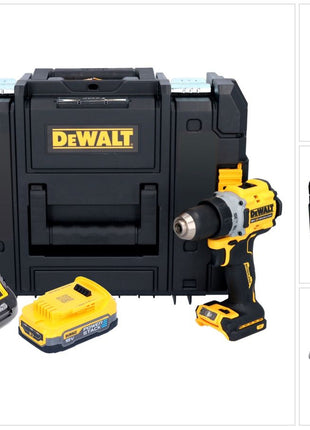 Perceuse-visseuse sans fil DeWalt DCD 800 E2T 18 V 90 Nm sans balais + 2x batteries 1,7 Ah + chargeur + TSTAK