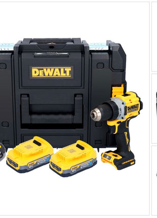 Perceuse-visseuse sans fil DeWalt DCD 800 E2T 18 V 90 Nm sans balais + 2x batteries 1,7 Ah + chargeur + TSTAK