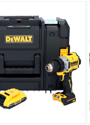 Perceuse-visseuse sans fil DeWalt DCD 800 NT 18 V 90 Nm sans balais + 1x batterie 2,0 Ah + TSTAK - sans chargeur