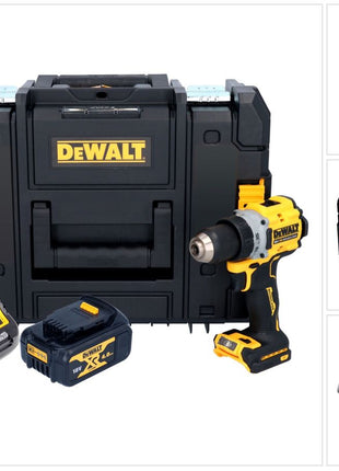 Perceuse-visseuse sans fil DeWalt DCD 800 M1T 18 V 90 Nm sans balais + 1x batterie 4,0 Ah + chargeur + TSTAK