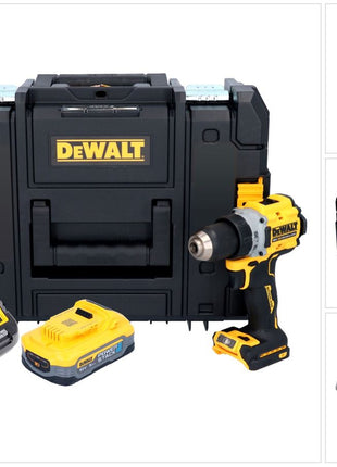 Perceuse-visseuse sans fil DeWalt DCD 800 H1T 18 V 90 Nm sans balais + 1x batterie 5,0 Ah + chargeur + TSTAK