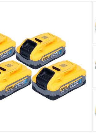 DeWalt Kit batterie DCBP 518 H4 4x batteries Powerstack 18 V 5,0 Ah / 5000 mAh XR Li-Ion - avec indicateur de charge