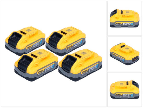 Juego de baterías DeWalt DCBP 518 H4 4x batería Powerstack 18 V 5,0 Ah / 5000 mAh XR Li-Ion - con indicador de nivel de carga