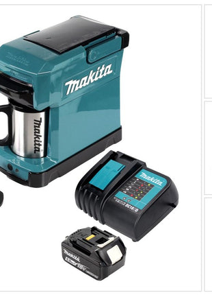 Makita DCM 501 RT  Kaffeemaschine Akku betrieben, tragbar + 1x 5,0 Ah Akku & Ladegerät