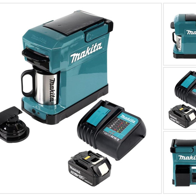 Makita DCM 501 RT  Kaffeemaschine Akku betrieben, tragbar + 1x 5,0 Ah Akku & Ladegerät