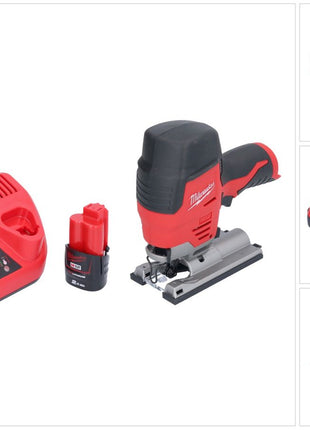 Milwaukee M12 JS-201 Akku Stichsäge 12 V + 1x Akku 2,0 Ah + Ladegerät