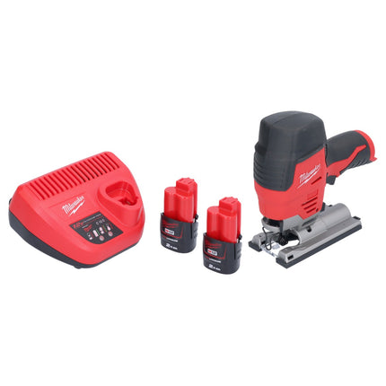 Milwaukee M12 JS-202 Akku Stichsäge 12 V + 2x Akku 2,0 Ah + Ladegerät