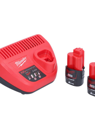 Scie sauteuse à batterie Milwaukee M12 JS-202 12 V + 2x batteries 2,0 Ah + chargeur