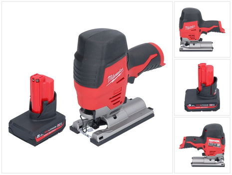 Seghetto alternativo a batteria Milwaukee M12 JS-501 12 V + 1x batteria 5,0 Ah - senza caricabatteria