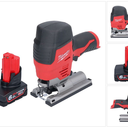 Milwaukee M12 JS-601 Akku Stichsäge 12 V + 1x Akku 6,0 Ah - ohne Ladegerät