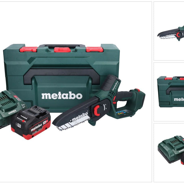 Metabo MS 18 LTX 15 Akku Gehölzsäge 18 V 15 cm 5 m/s + 1x Akku 5,5 Ah + Ladegerät + metaBOX