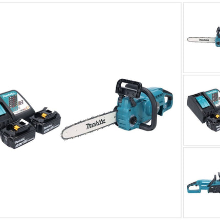 Makita DUC 357 RF2X2 Akku Kettensäge 18 V 35 cm 7,7 m/s Brushless + 2x Akku 3,0 Ah + Ladegerät