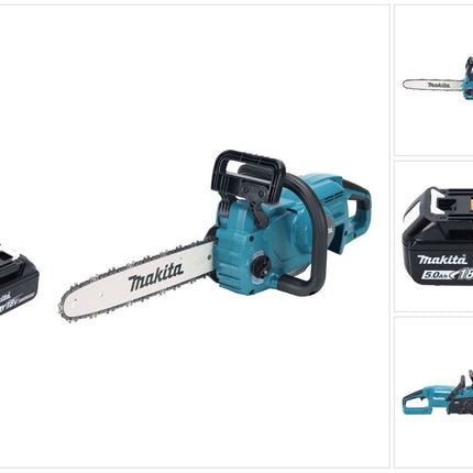Makita DUC 357 TX2 Akku Kettensäge 18 V 35 cm 7,7 m/s Brushless + 1x Akku 5,0 Ah - ohne Ladegerät