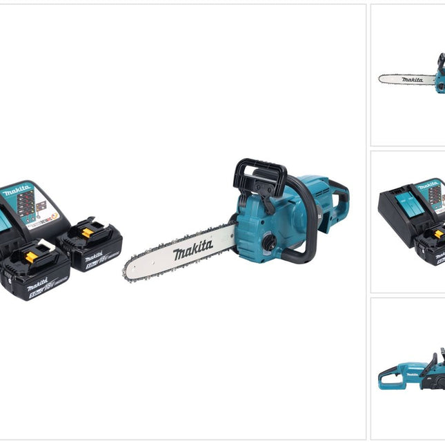 Makita DUC 357 RT2X2 Akku Kettensäge 18 V 35 cm 7,7 m/s Brushless + 2x Akku 5,0 Ah + Ladegerät