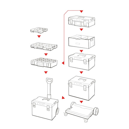 Qbrick System ONE 450 2.0 Expert Werkzeugkoffer 585 x 385 x 420 mm 52 l stapelbar IP66