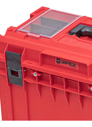 Qbrick System ONE 450 2.0 PROFI RED ULTRA HD Custom Werkzeugkoffer modularer Organizer 585 x 385 x 420 mm 52 l stapelbar IP66