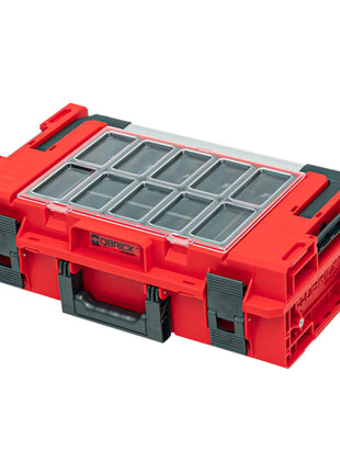 Qbrick System ONE 200 2.0 Expert RED ULTRA HD Custom Werkzeugkoffer modularer Organizer 585 x 385 x 190 mm 15,4 l stapelbar IP66