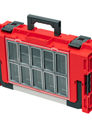 Qbrick System ONE 200 2.0 Expert RED ULTRA HD Custom Werkzeugkoffer modularer Organizer 585 x 385 x 190 mm 15,4 l stapelbar IP66